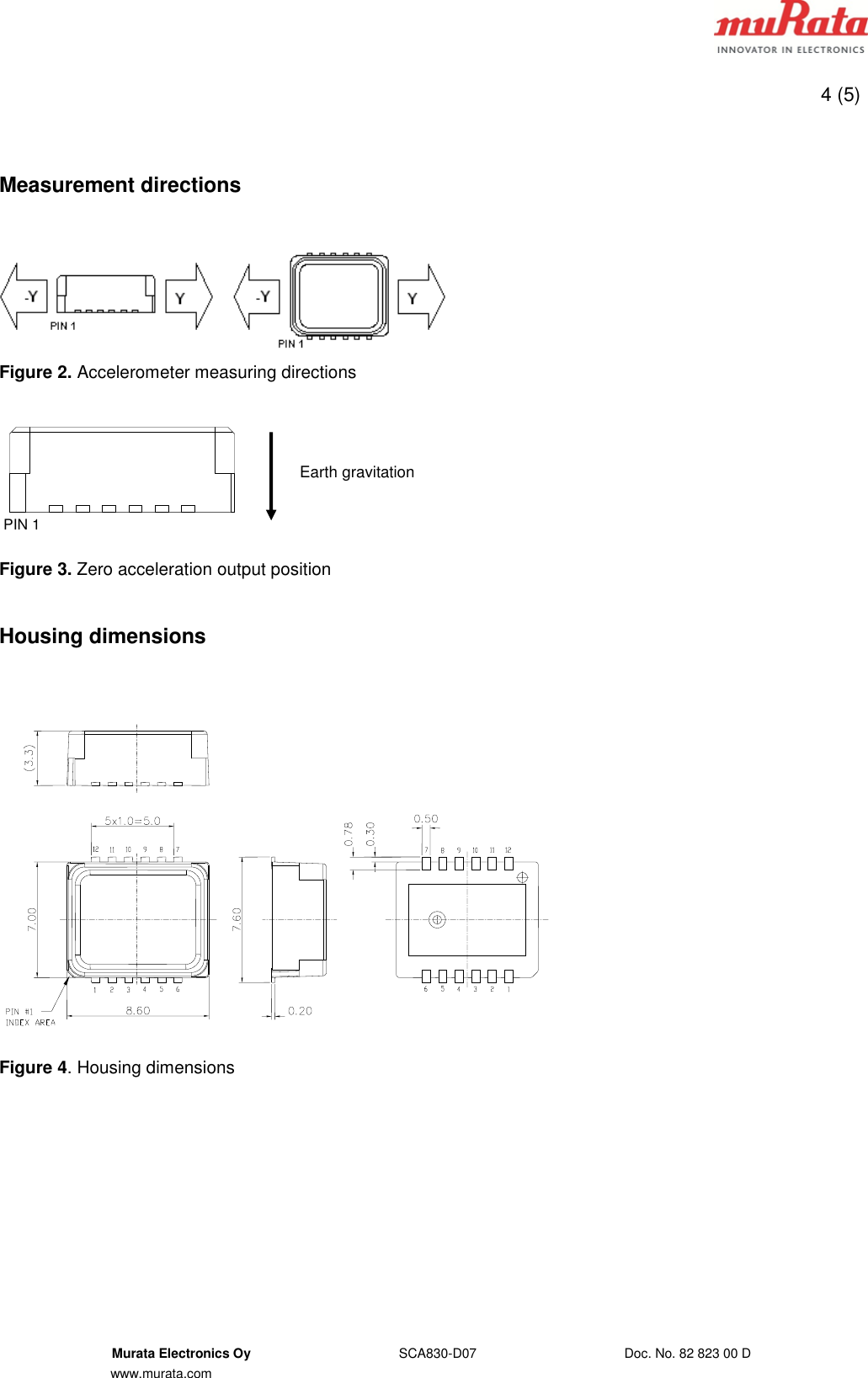 Page 4 of 5 - SCA830-D07 Inclinometer Datasheet 82-823-00-D