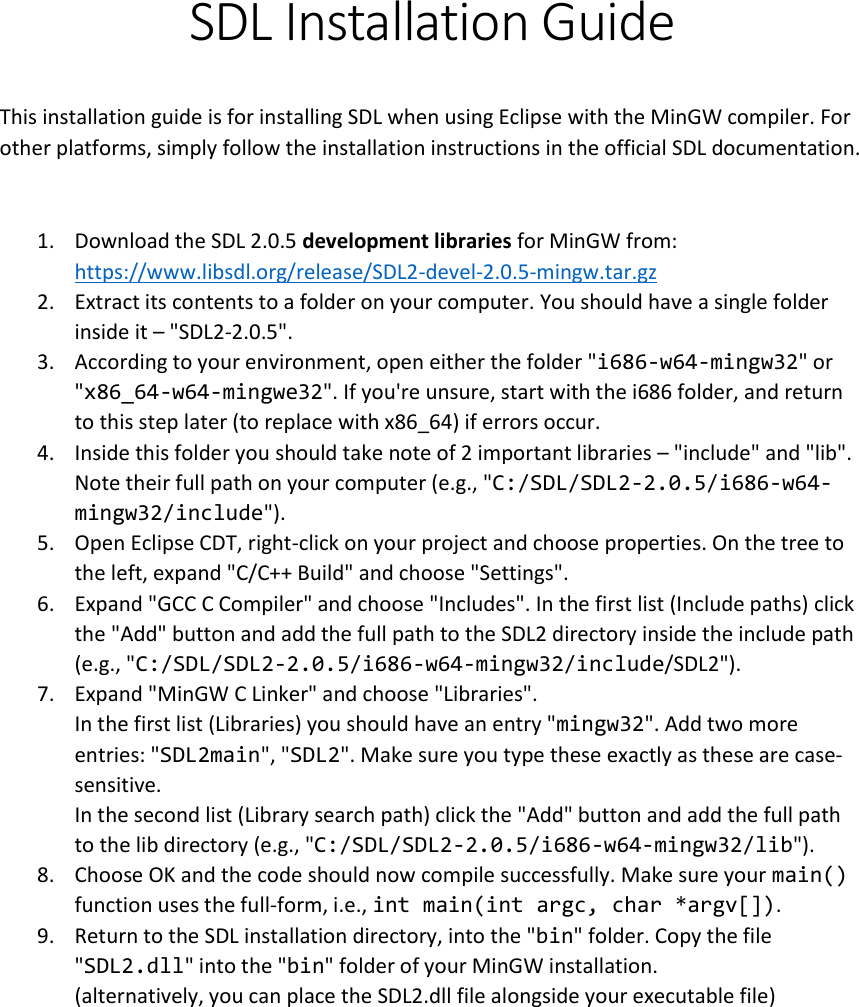 Page 1 of 1 - SDL Guide
