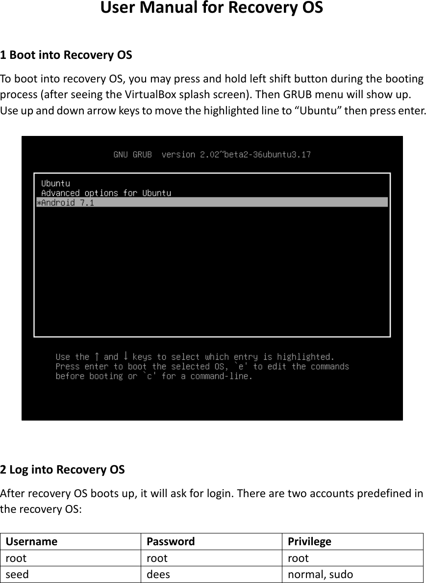 Page 1 of 4 - SEEDAndroid Recovery User Manual