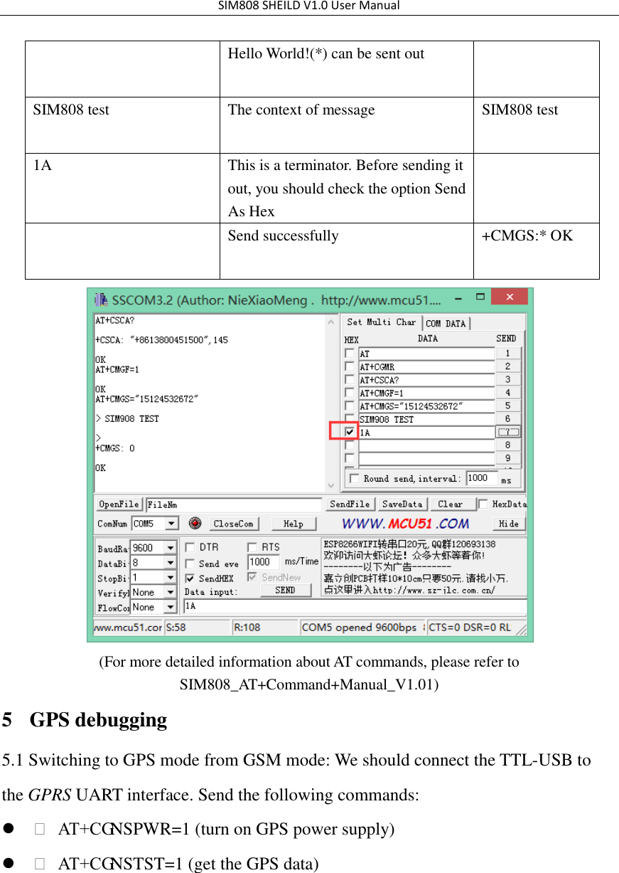 Page 7 of 12 - SIM808 GPS GSM Manual