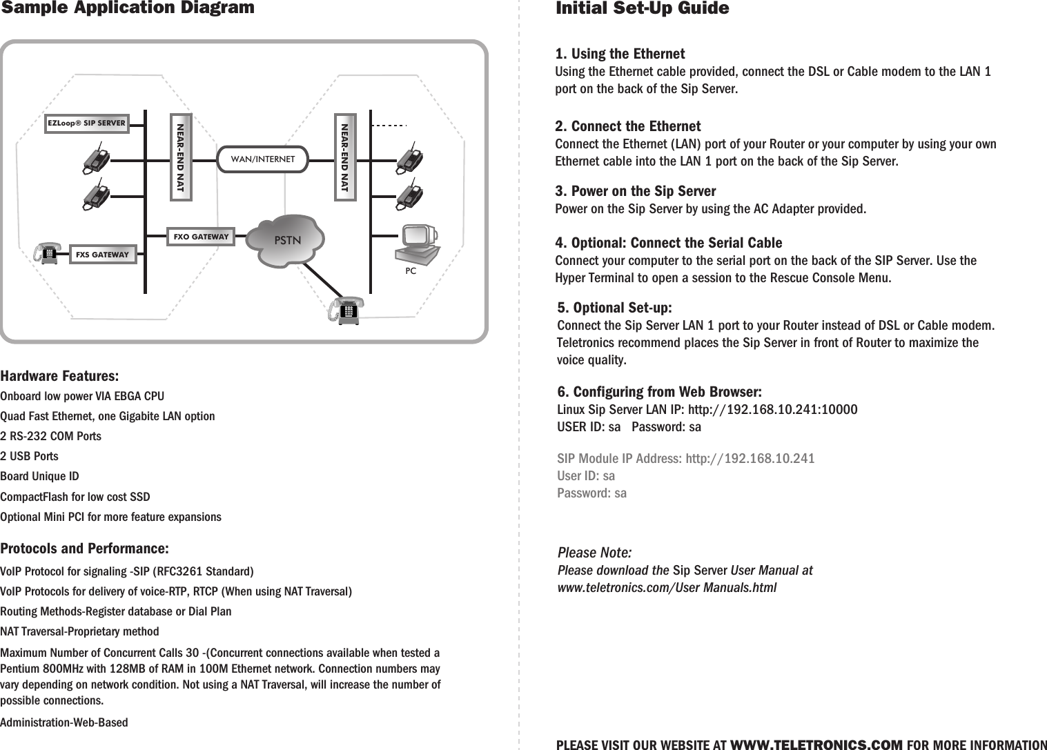 Page 2 of 2 - SIP1 Quick Guide SIPServer SIPSERVERquickguide