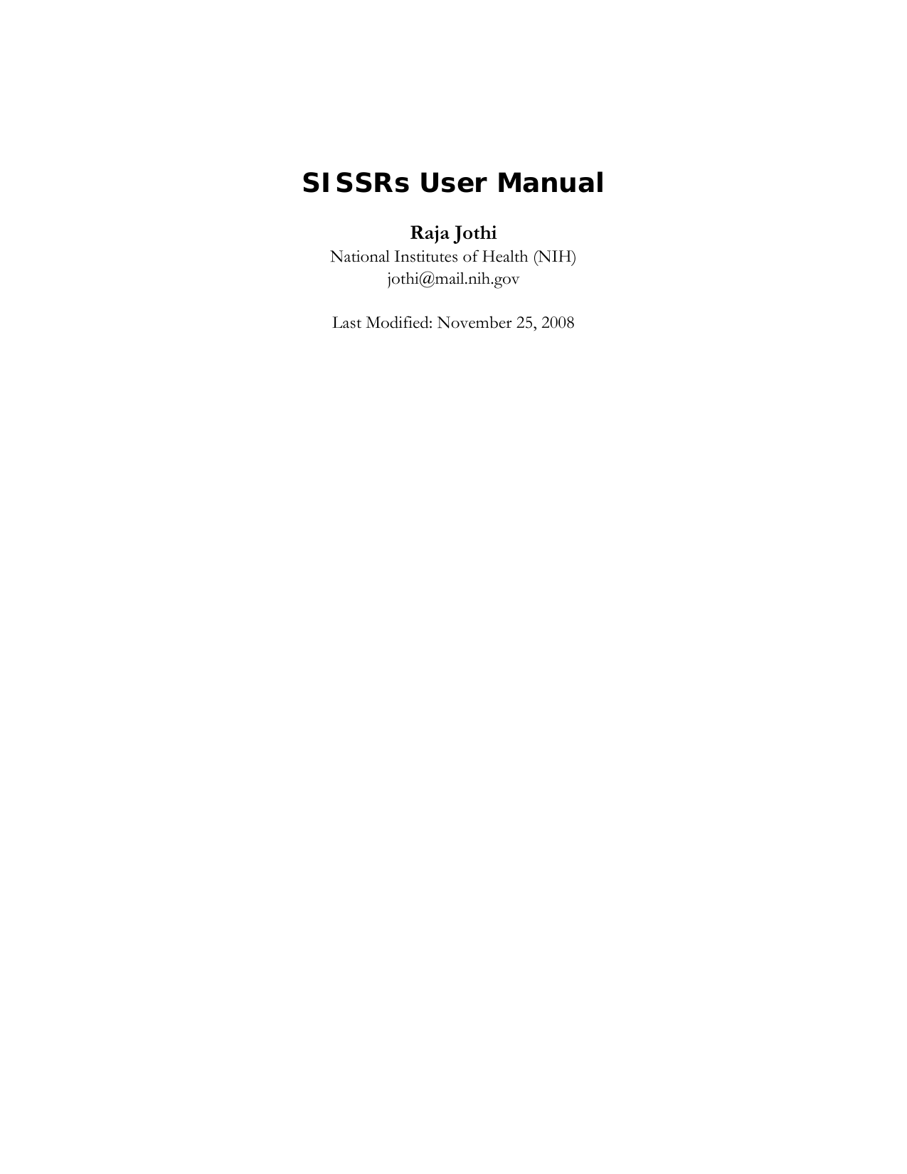 Page 1 of 12 - SISSRs-Manual