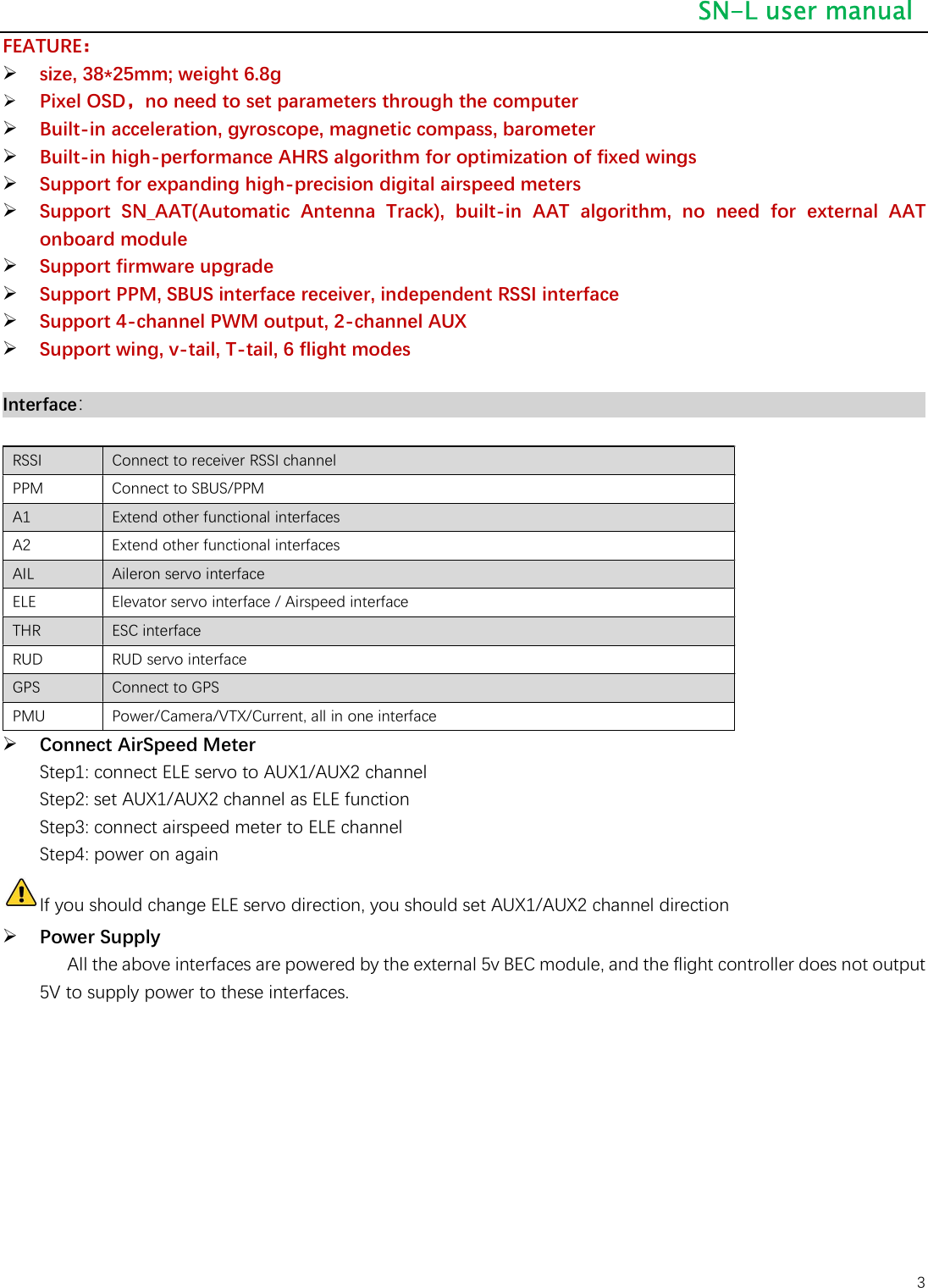 Page 3 of 11 - SN_L_user_manualx SN L User Manual V2.0