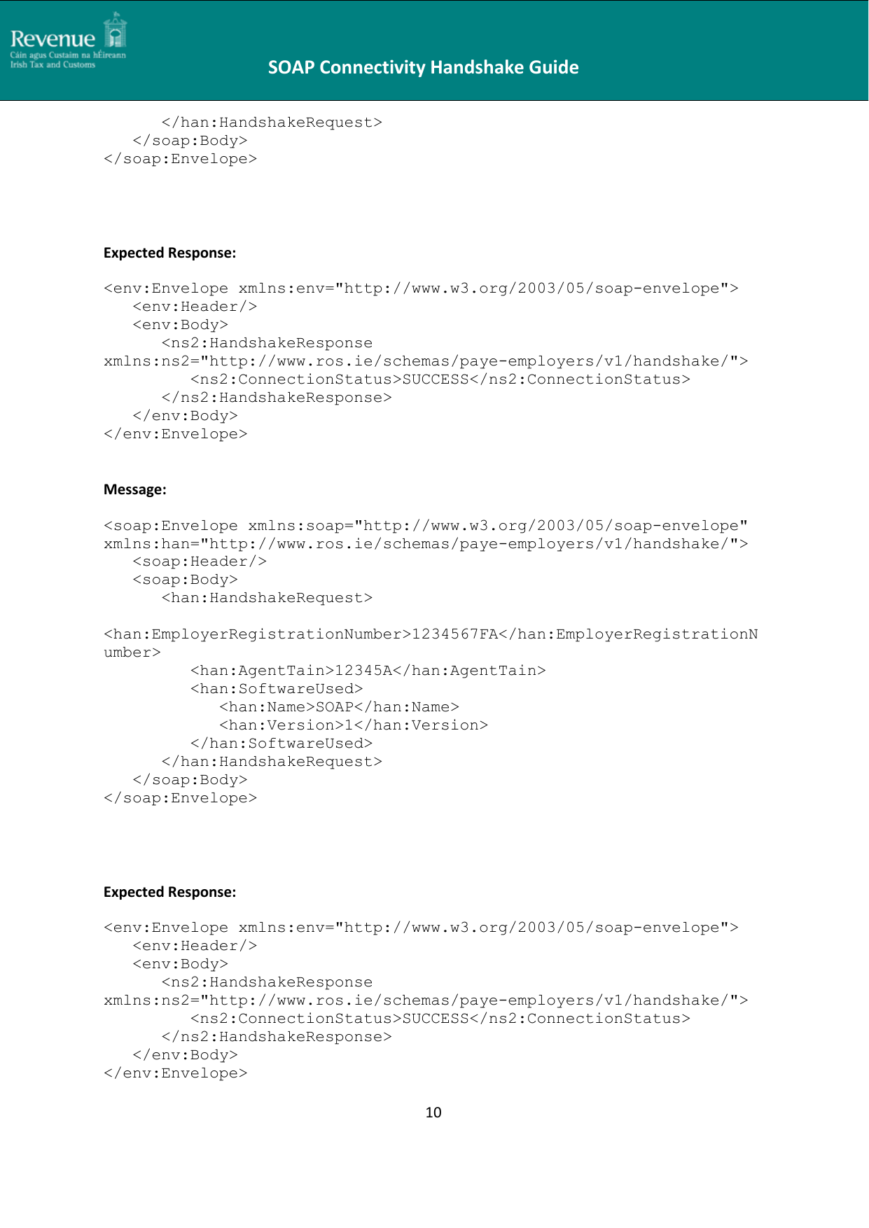 Page 10 of 10 - SOAP Connectivity Handshake Guide