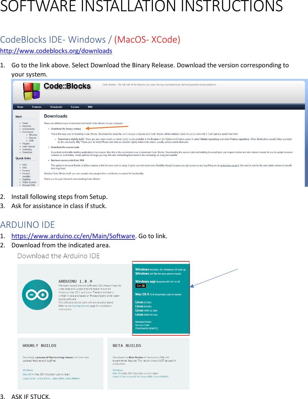 SOFTWARE INSTALLATION INSTRUCTIONS