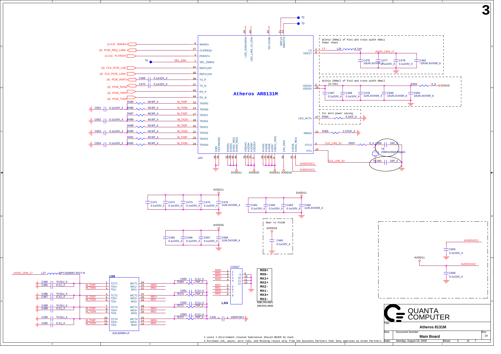Page 3 of 7 - GD3-CB-ATHEROS-DVT-0827A SONY MBX -216 -QUANTA GD3 A - REV 1A 18.08.2009
