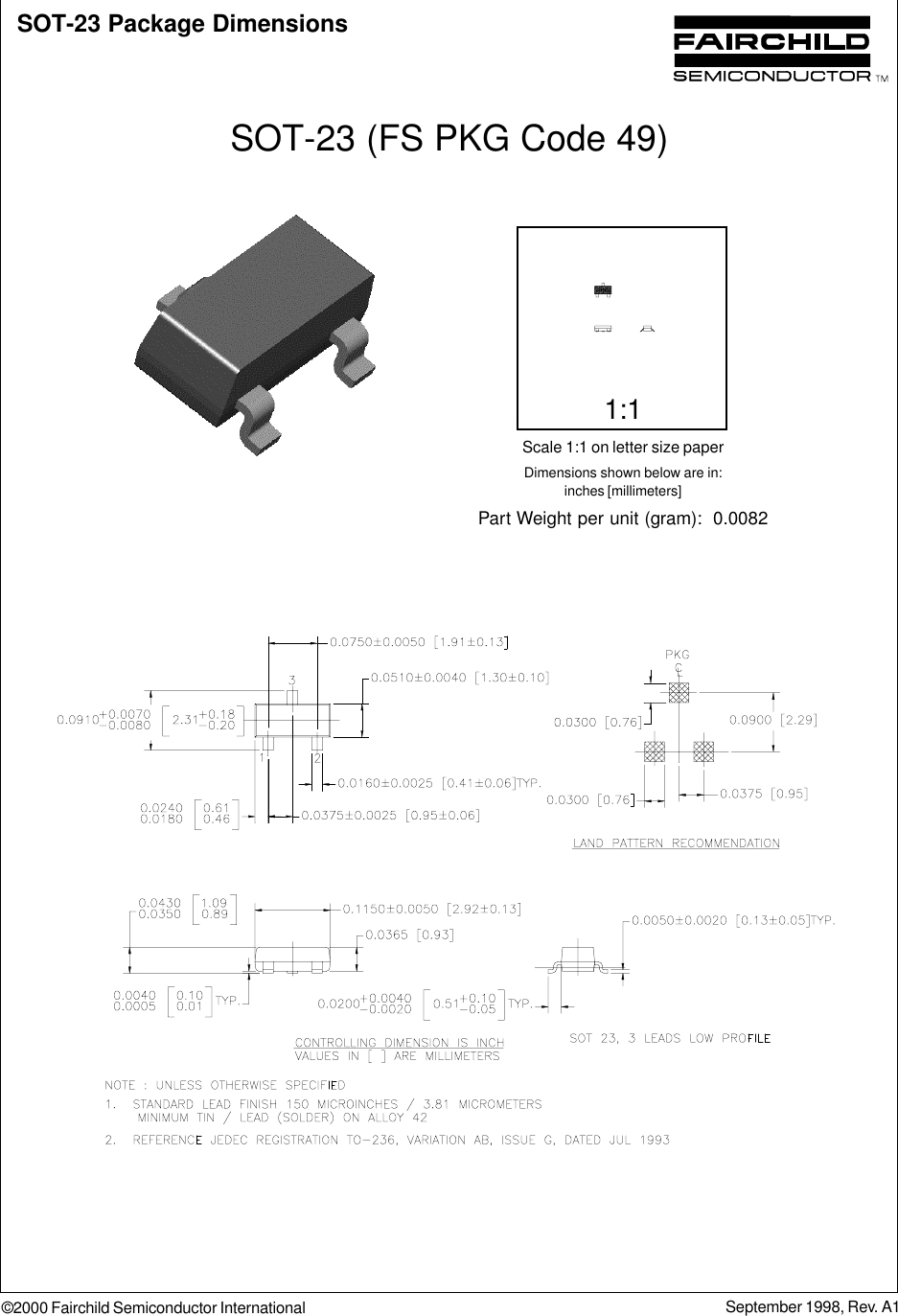 Page 1 of 1 - SOT23 Package Dimensions SOT-23