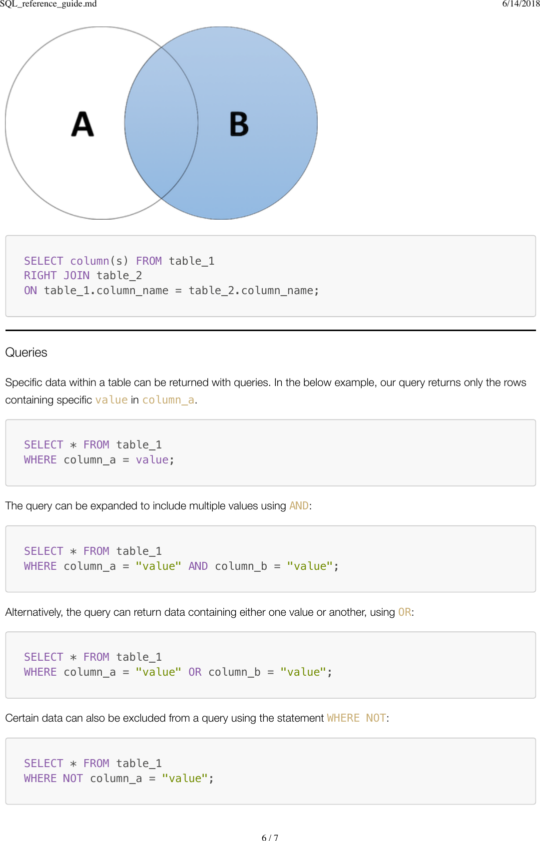 Page 6 of 7 - SQL Reference Guide