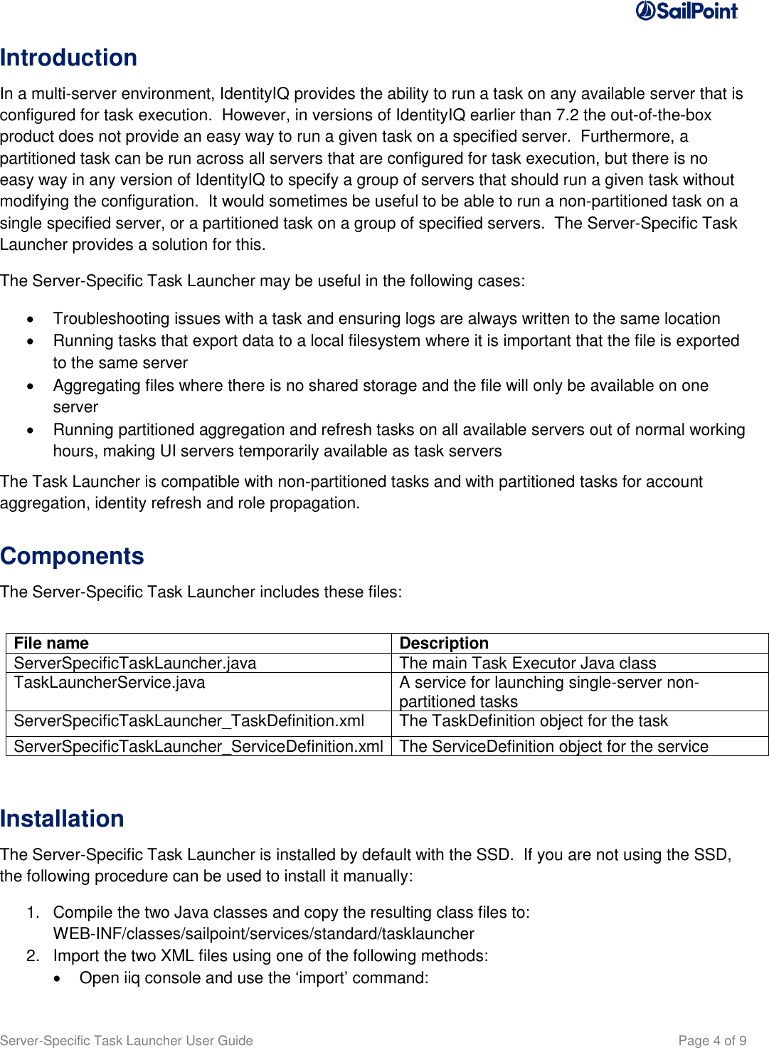 Page 4 of 9 - SSF Tools Server Specific Task Launcher User Guide