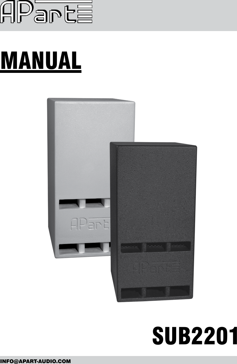 Page 1 of 4 - SUB2201-BL Manual