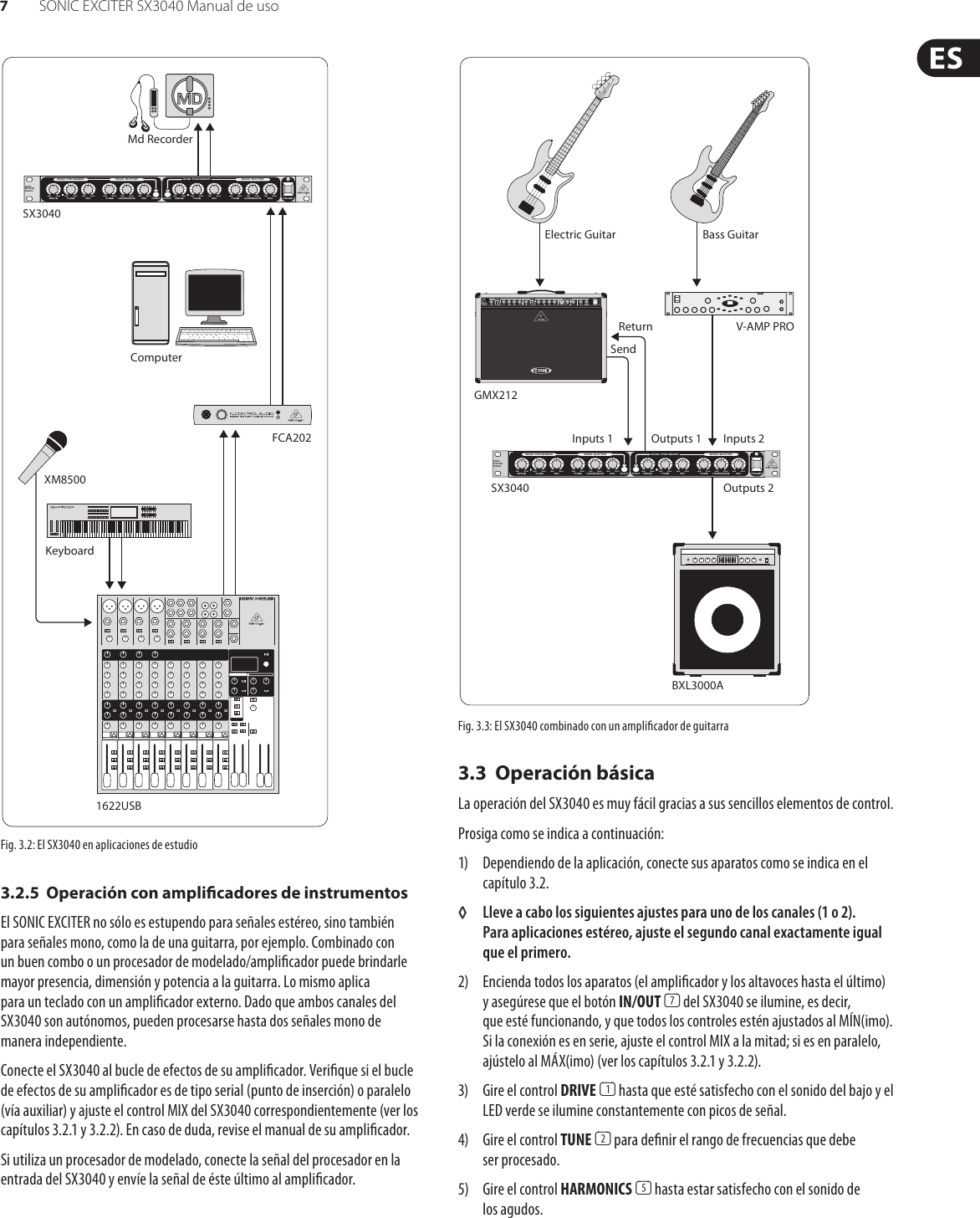 Page 7 of 10 - SONIC EXCITER SX3040 Behringer User Manual (Spanish) P0582 M ES
