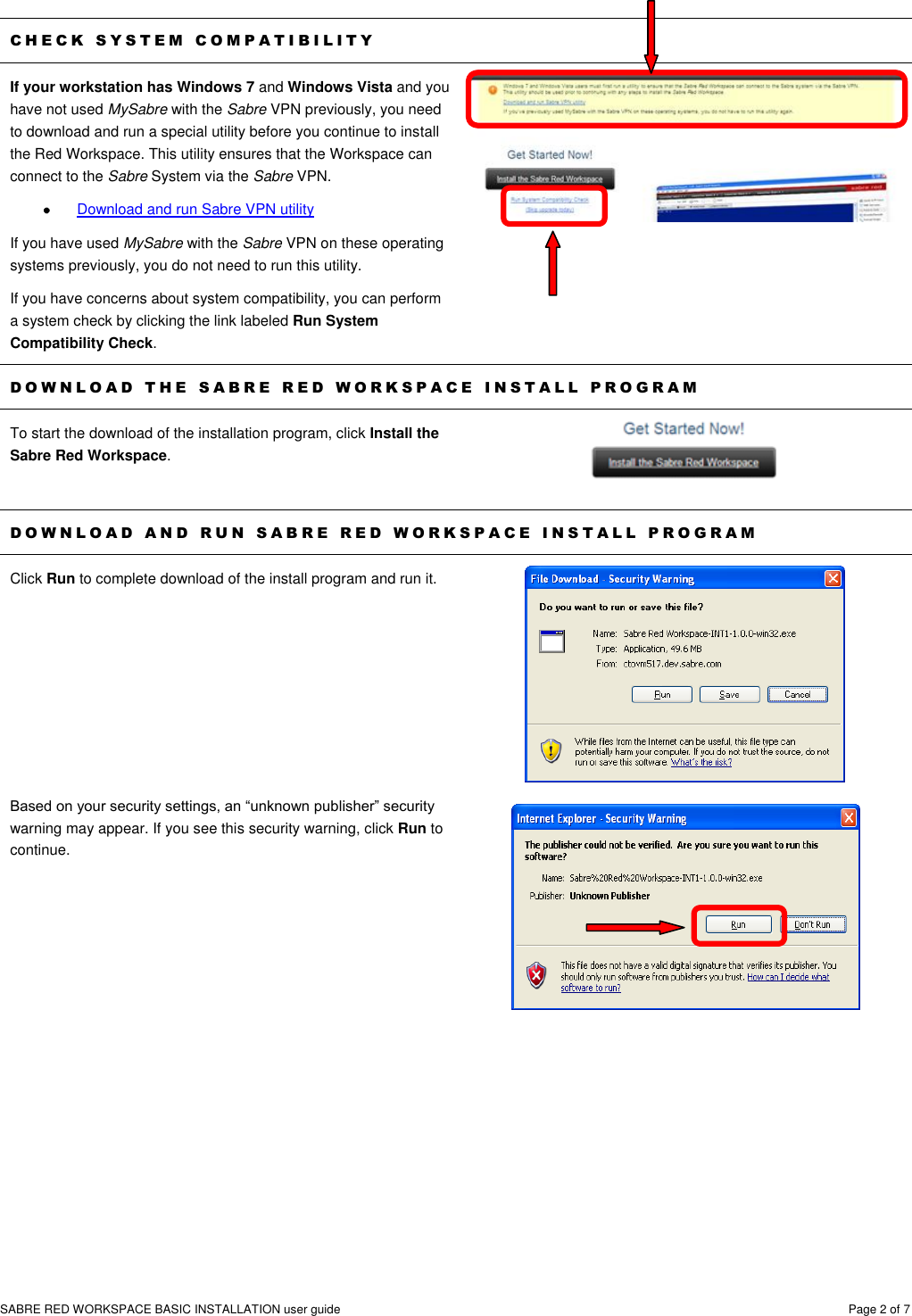 Page 2 of 7 - (EN) Workspace Basic Installation Guide Sabre Red