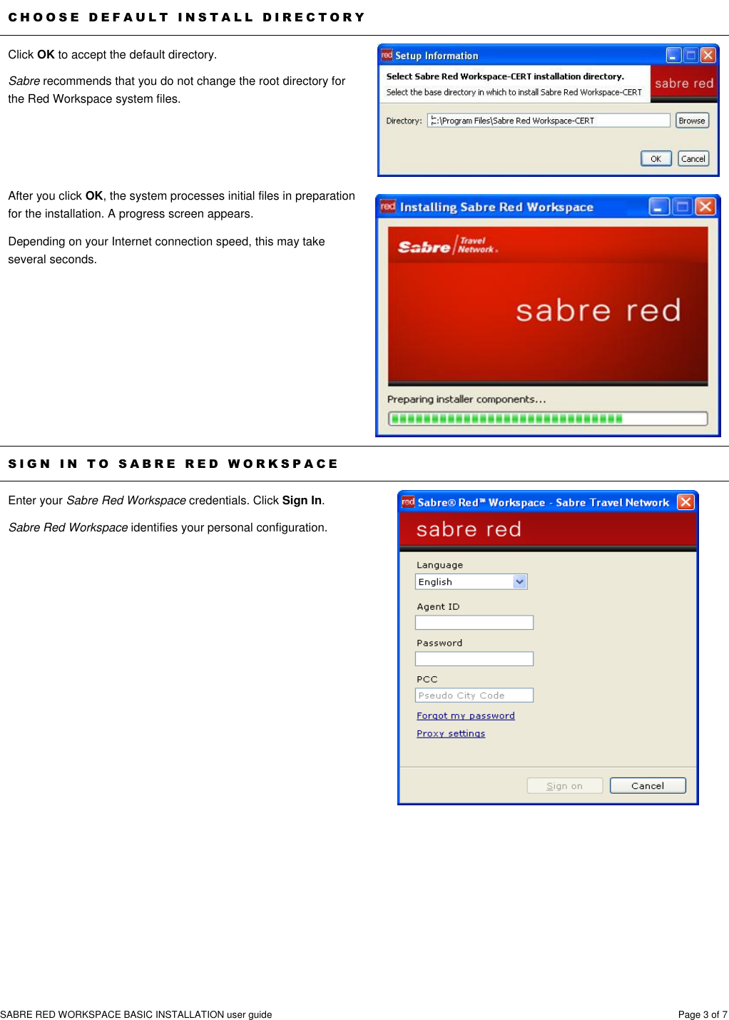 Page 3 of 7 - (EN) Workspace Basic Installation Guide Sabre Red