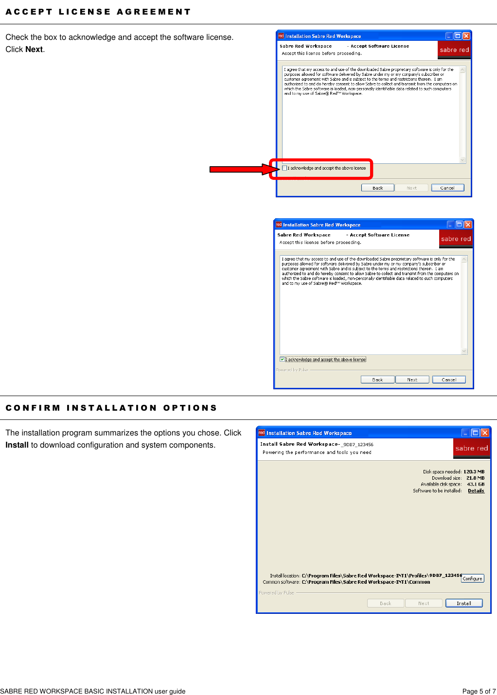 Page 5 of 7 - (EN) Workspace Basic Installation Guide Sabre Red