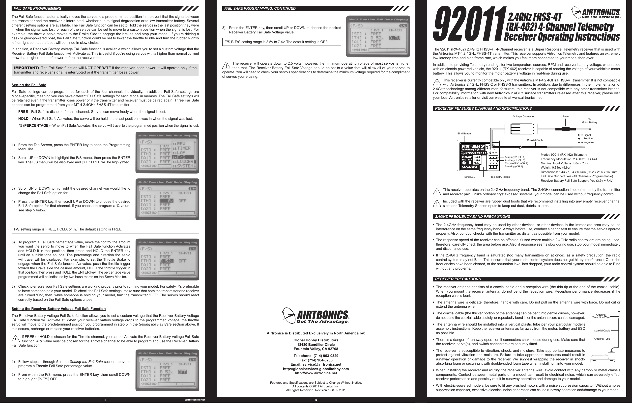 Page 1 of 2 - Sanwa RX-462 Receiver Users Guide