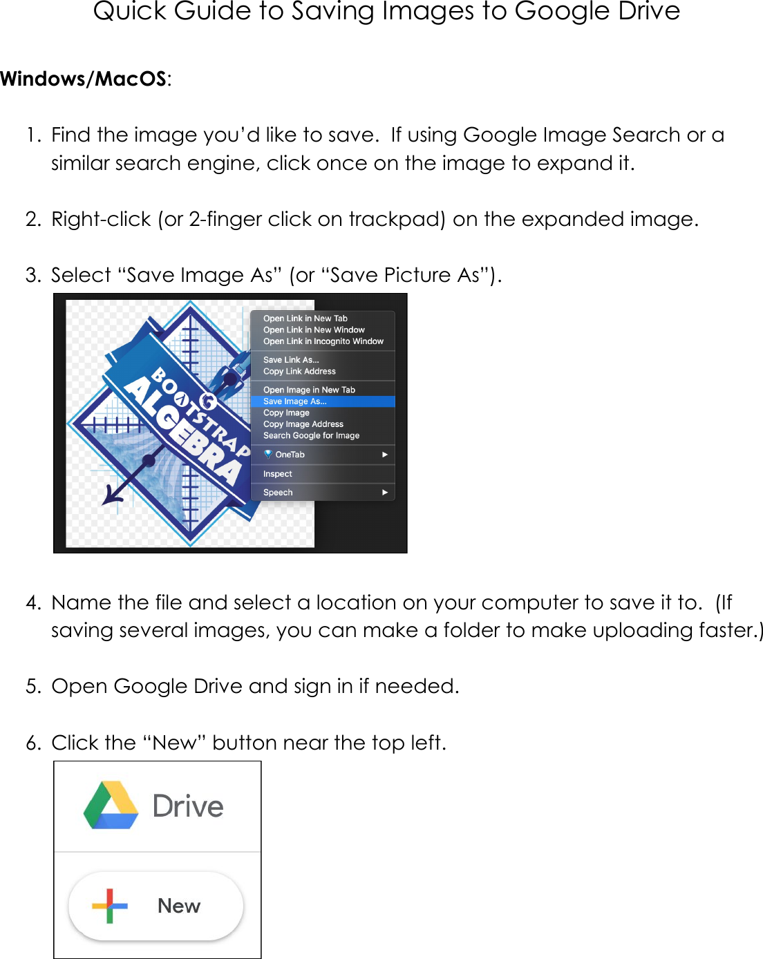 Page 1 of 2 - Saving Images Guide