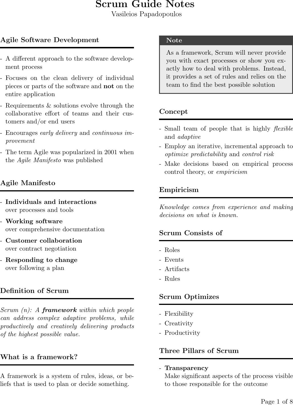 Page 1 of 8 - Scrum-Guide-Notes