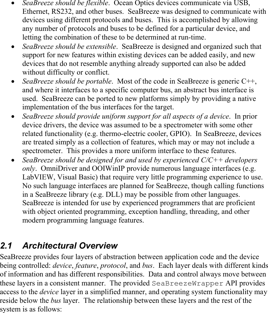 Page 2 of 7 - Ocean Optics SeaBreeze Sea Breeze-Manual-Core