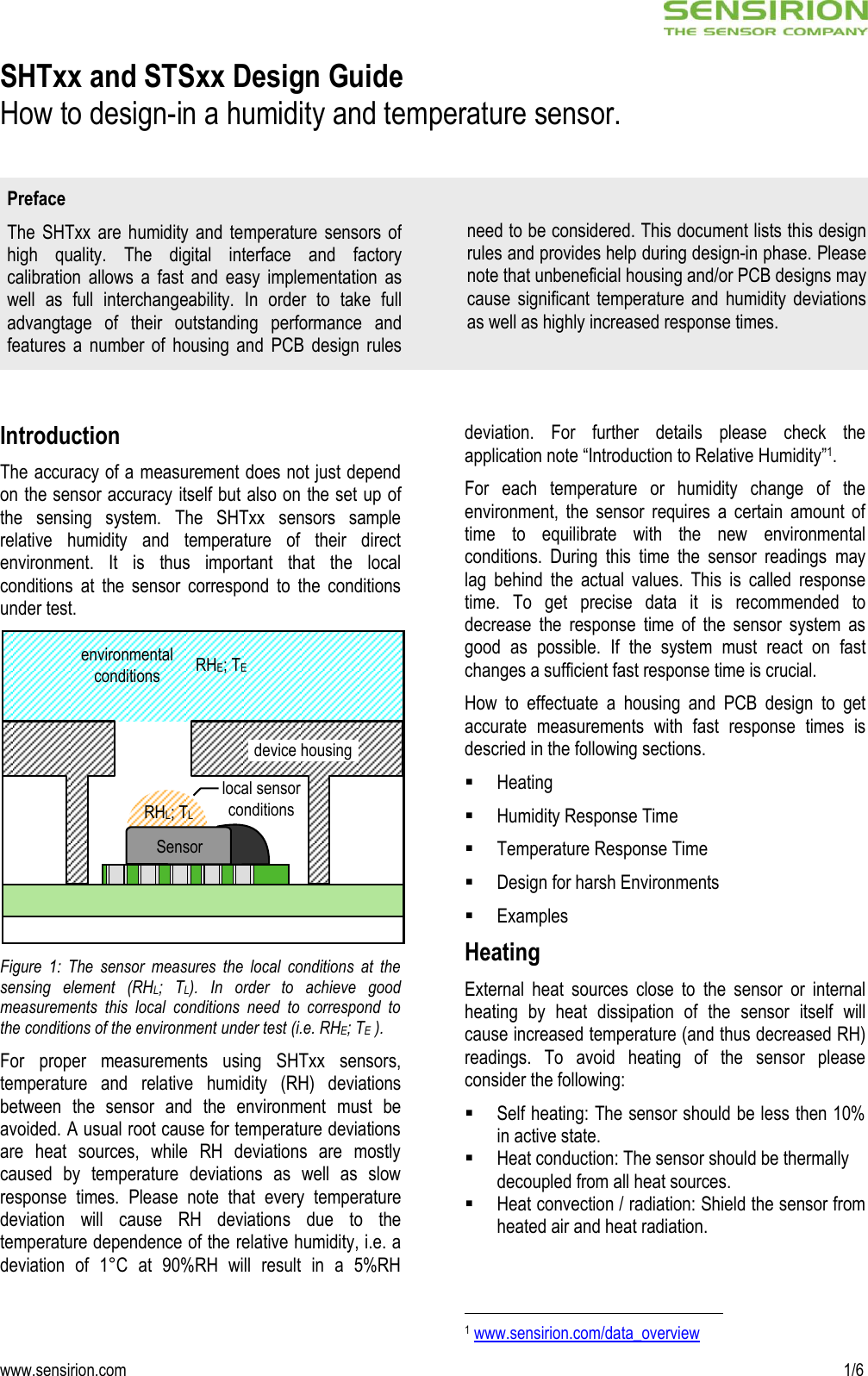 Page 1 of 6 - Sensirion Humidity Sensors Design Guide V1