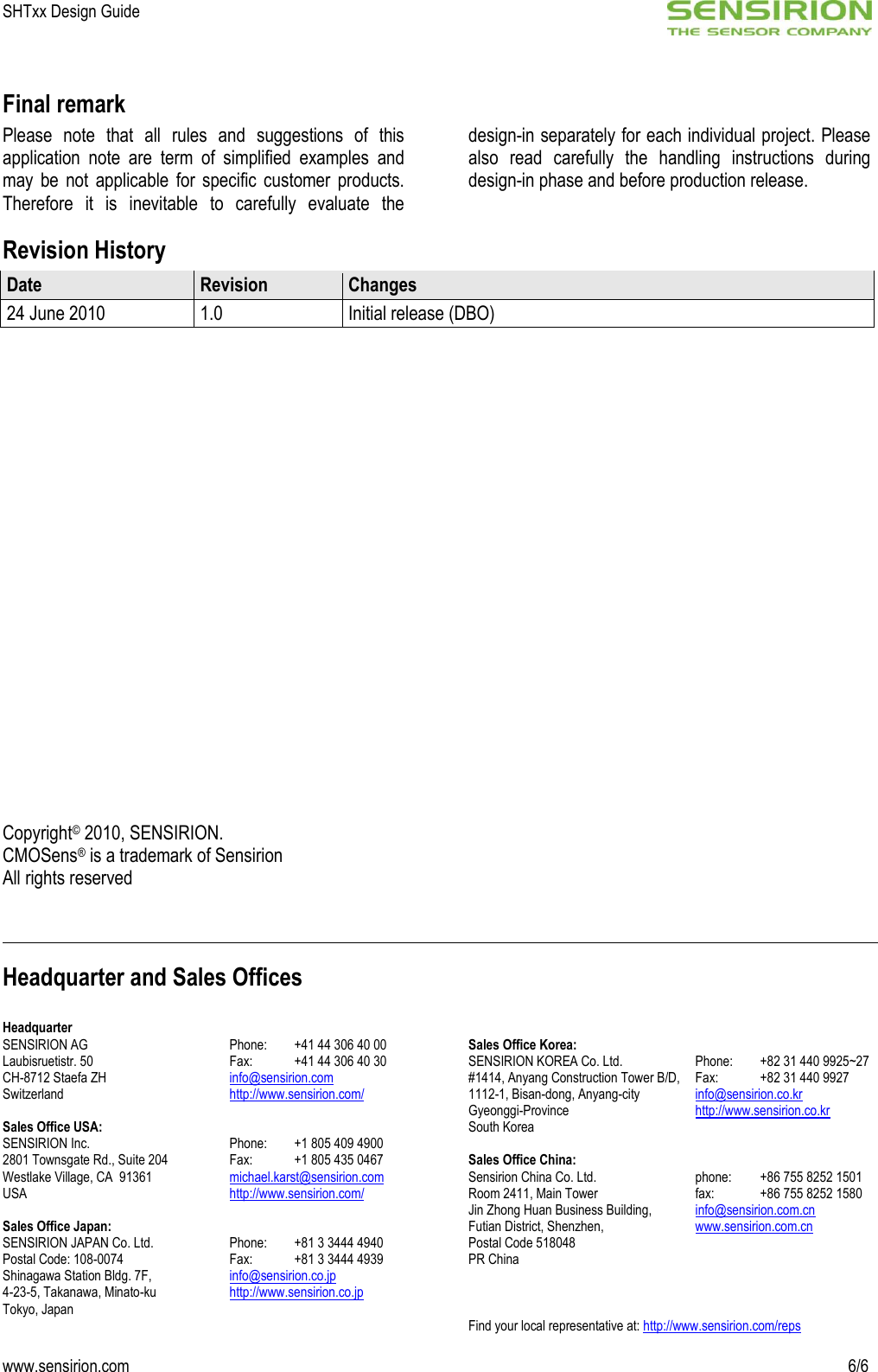 Page 6 of 6 - Sensirion Humidity Sensors Design Guide V1