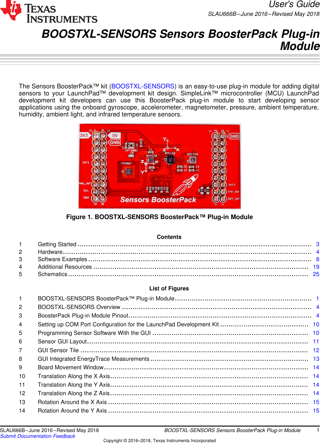 Boostxl Sensors Boosterpack Plug In Module User S Guide Rev B