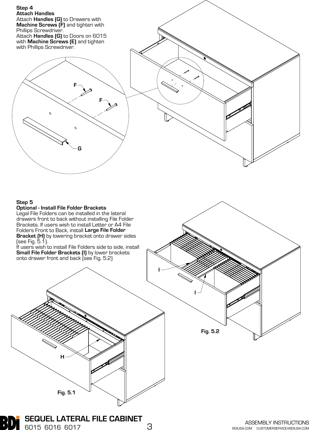 Sequel Lateral File Instructionsdwg 6015 6016 6017 Bdi Assembly