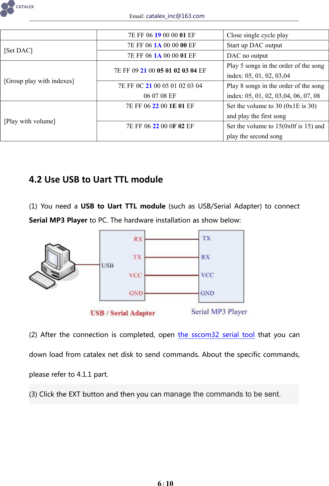 Page 6 of 10 - Serial MP3 Player V1.0 Manual