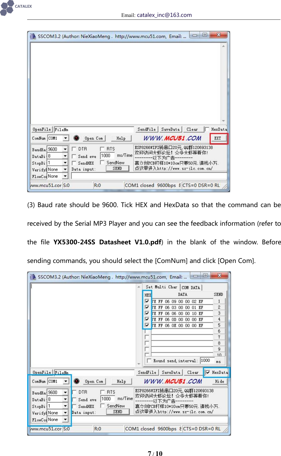 Page 7 of 10 - Serial MP3 Player V1.0 Manual