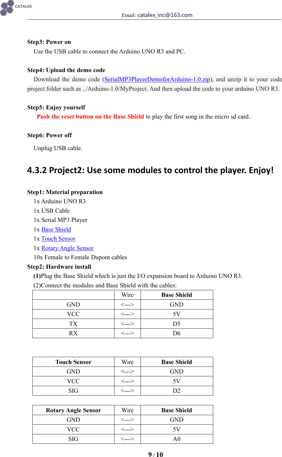 Page 9 of 10 - Serial MP3 Player V1.0 Manual