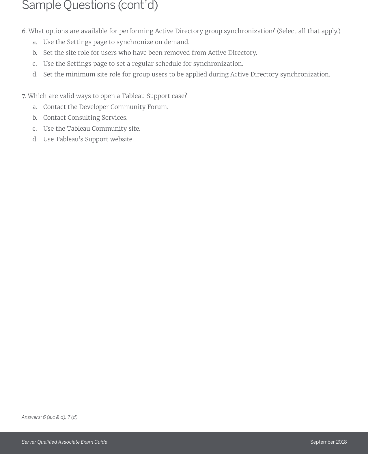 Page 7 of 7 - Server QA Exam Guide