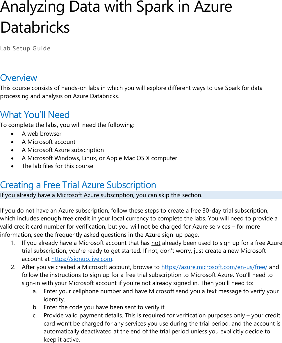 Page 1 of 2 - Microsoft Learning Experiences Setup Guide