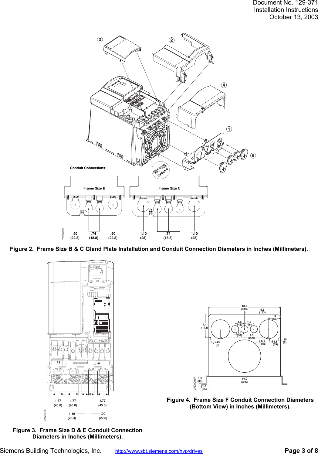 Page 3 of 8 - SED2 Variable Frequency Drives Siemens-SED2-Installation-Instructions