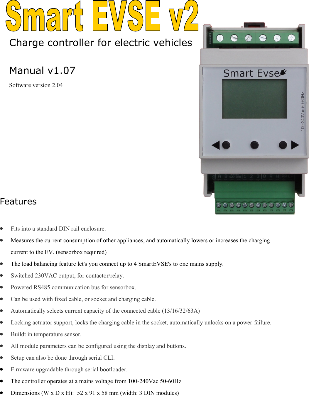 Page 1 of 7 - Smart EVSEv2 Manual 1.07