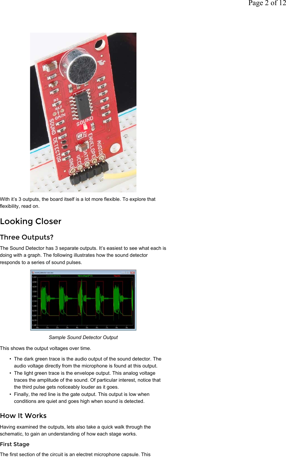 Page 2 of 12 - S://learn.sparkfun.com/tutorials/sound-detector-hookup-guid Sound Detector Hookup Guide 2
