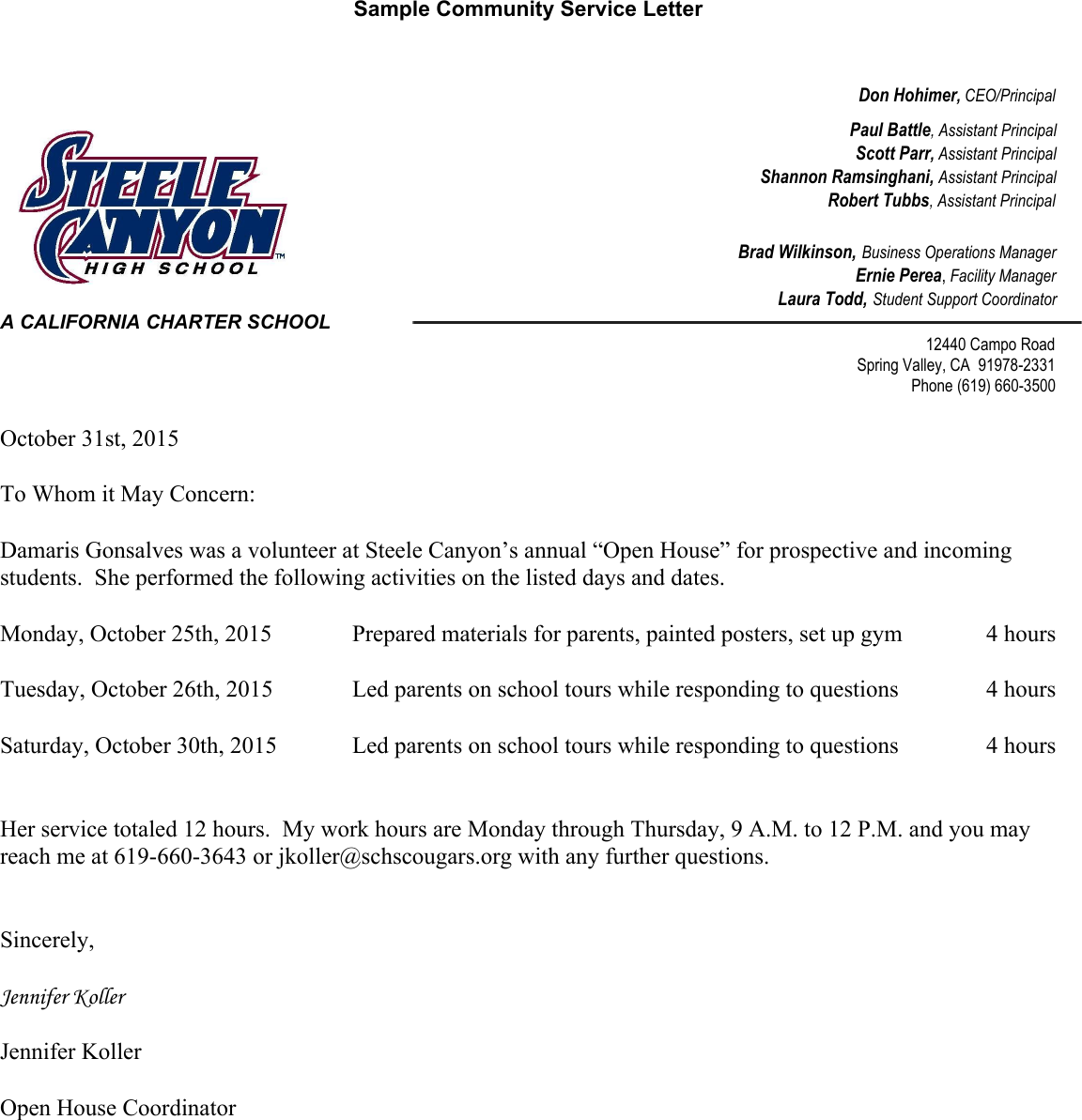 Page 3 of 3 - Steele Canyon - Coomunity Service Instructions