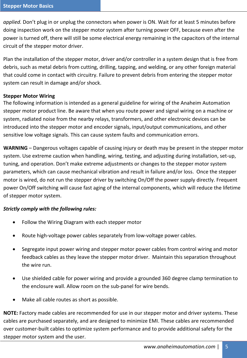 Page 5 of 8 - Step, Stepper, Stepping Motor Fundamentals