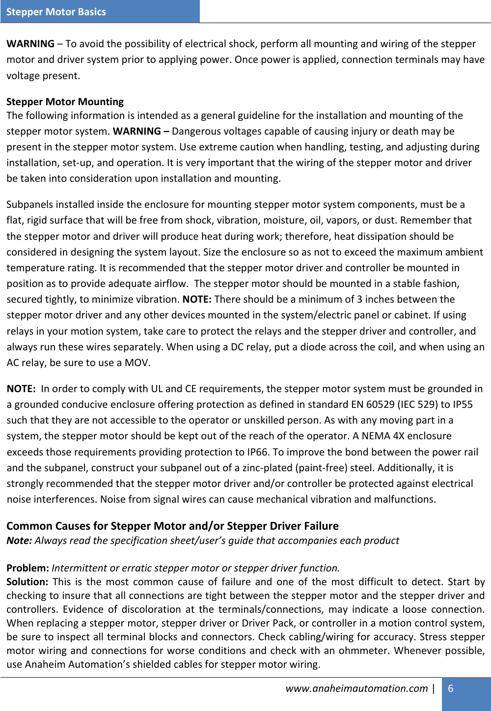 Page 6 of 8 - Step, Stepper, Stepping Motor Fundamentals