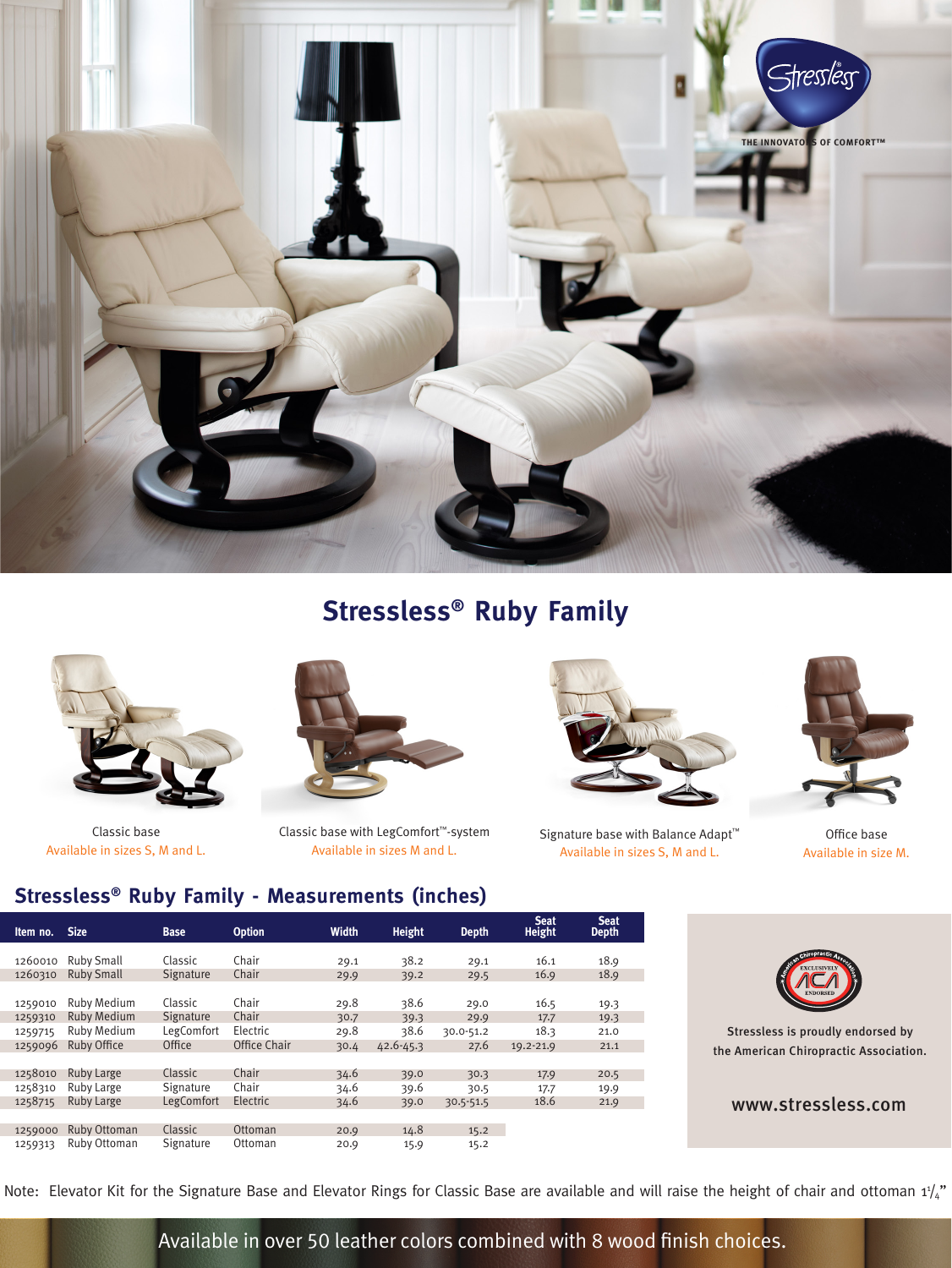 stressless chair owner's manual