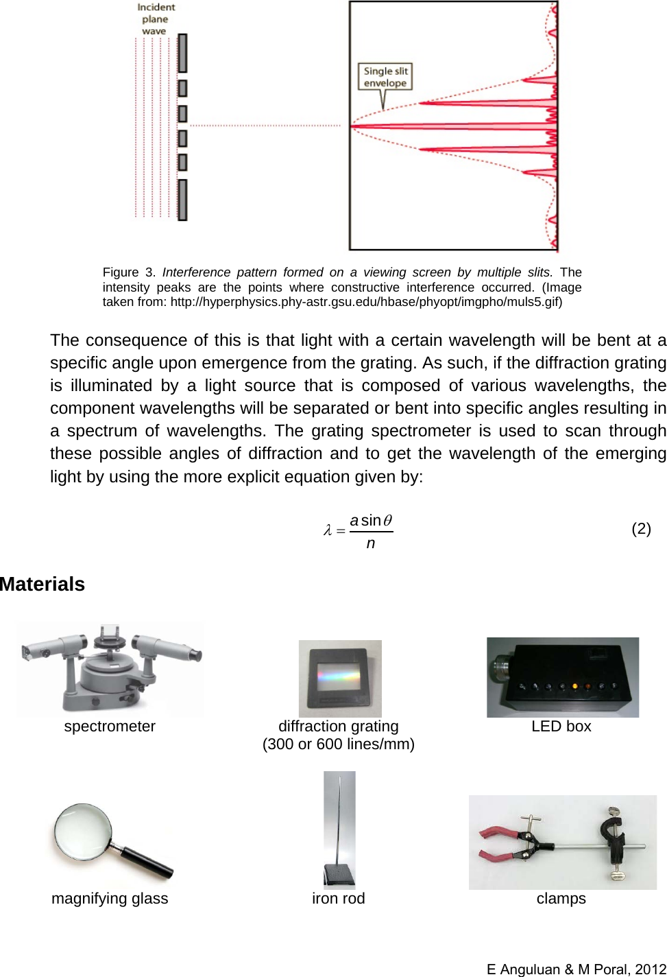 Page 3 of 12 - Student Manual Determination Of Wavelength LEDs Using A Grating Spectrometer - Anguluan & Po