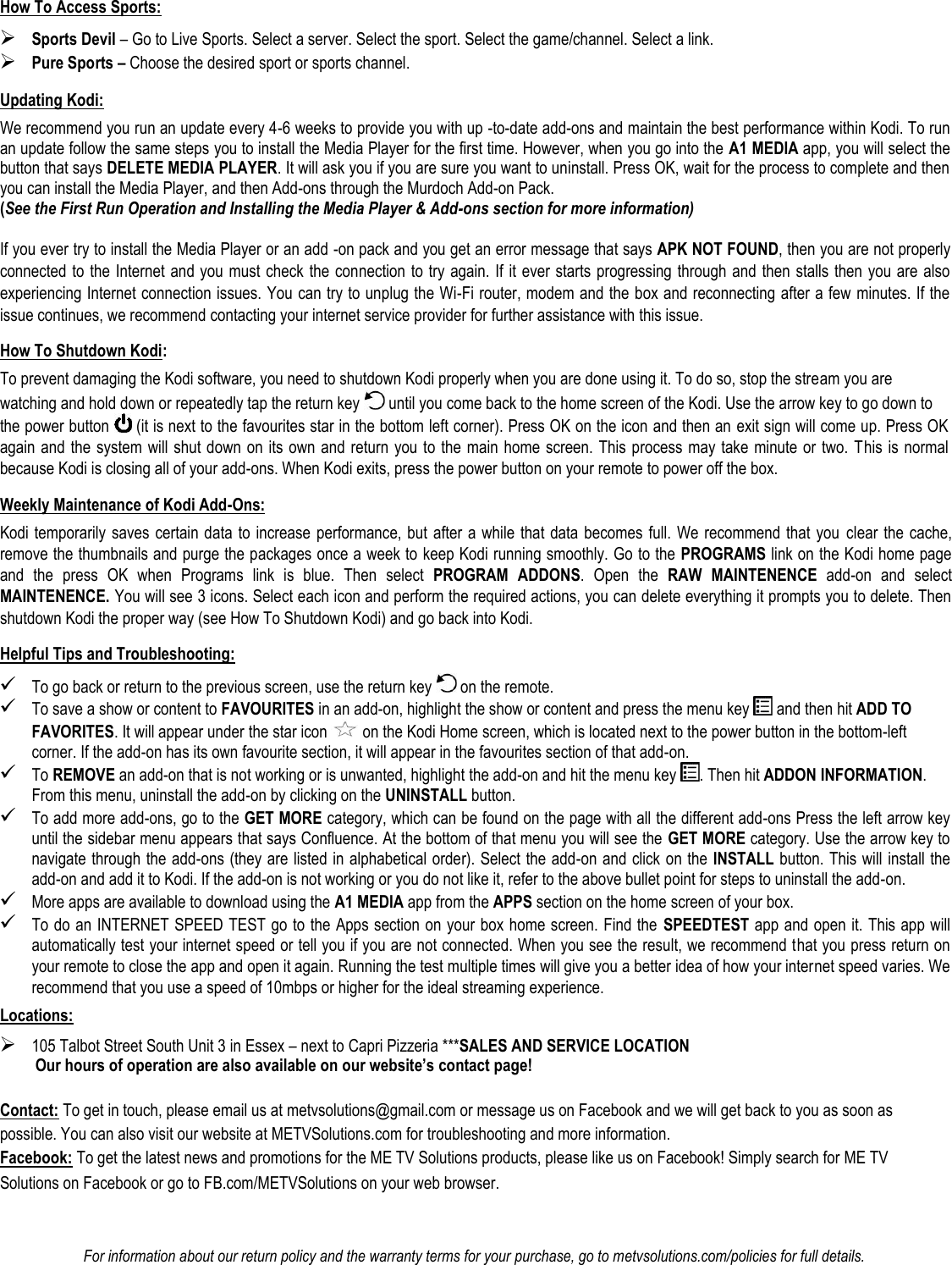 Page 2 of 2 - T95Z Plus Customer Guide - ME TV Solutions