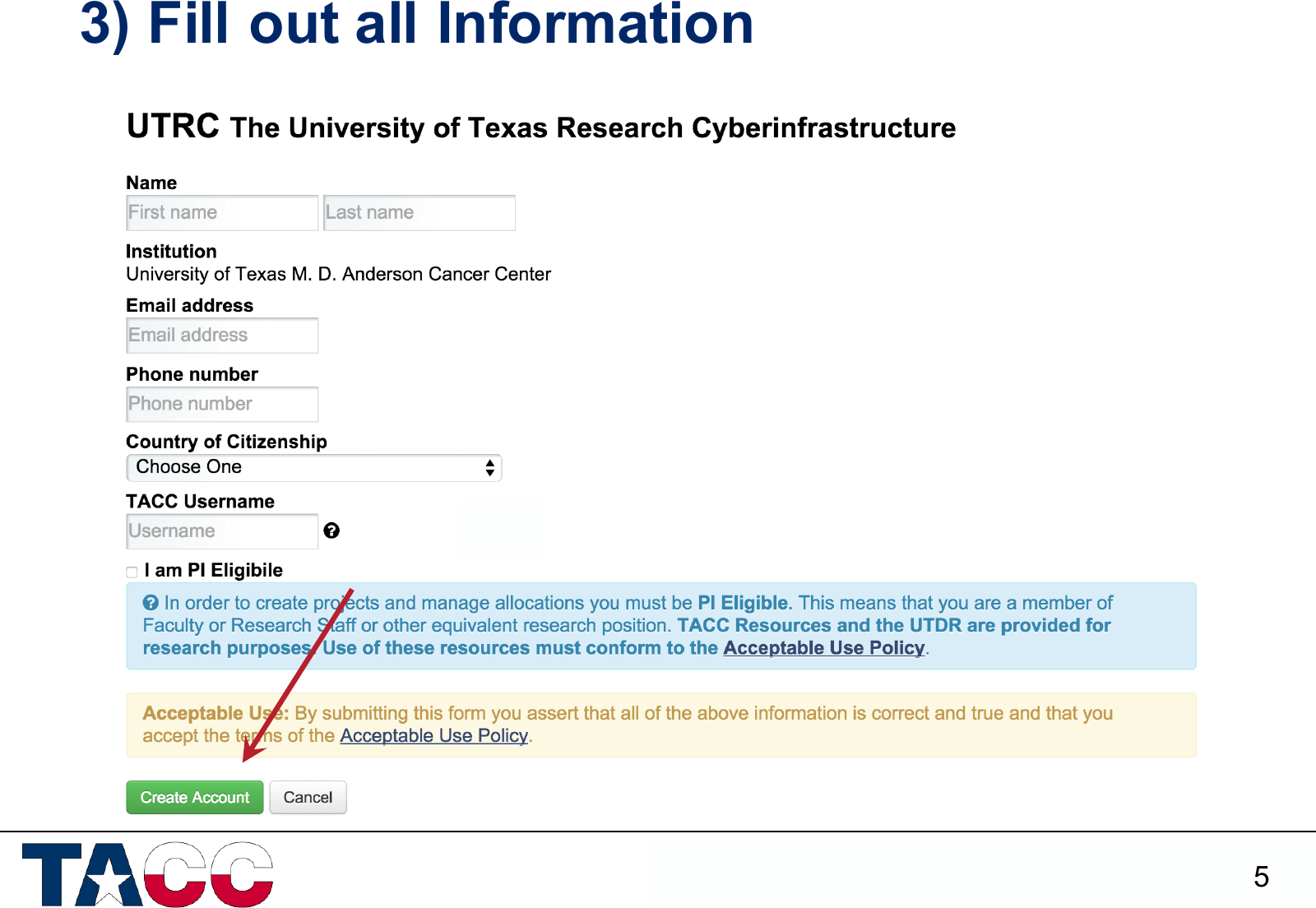 Page 5 of 11 - TACC Account Instructions