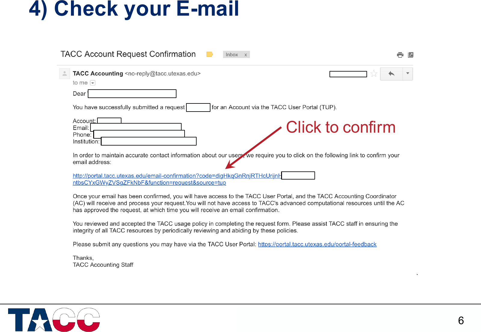 Page 6 of 11 - TACC Account Instructions