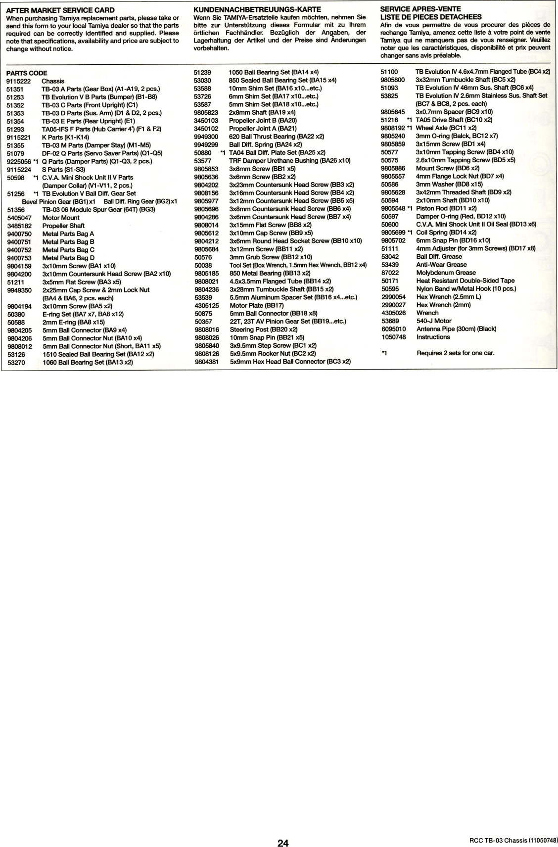 Page 5 of 5 - TB-03 CHASSIS MANUAL