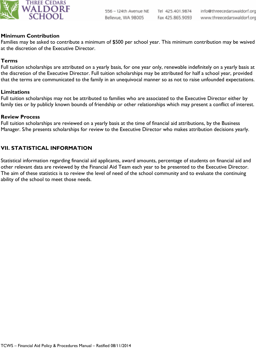 Page 6 of 8 - TCWS Financial Aid Policy And Procedures Manual 08112014 TCWS-Financial-Aid-Policy-and-Procedures-Manual-08112014