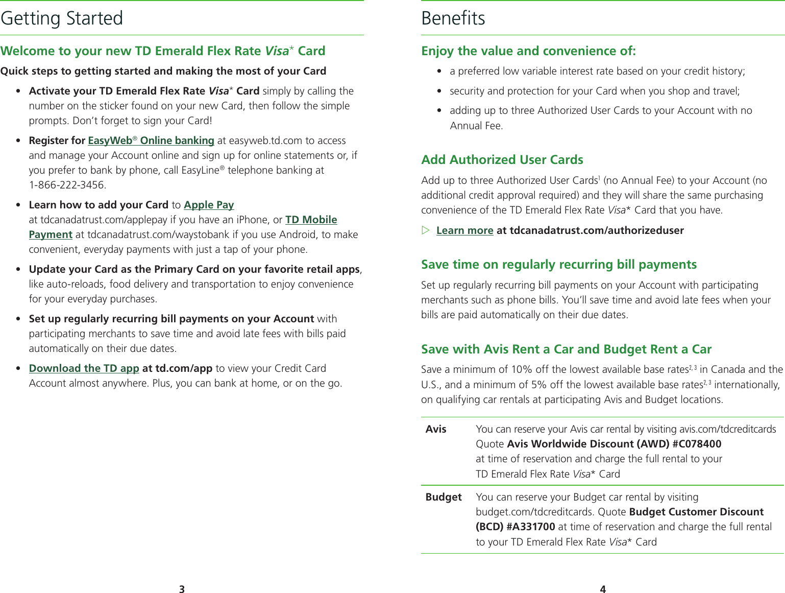 does td emerald visa have travel insurance