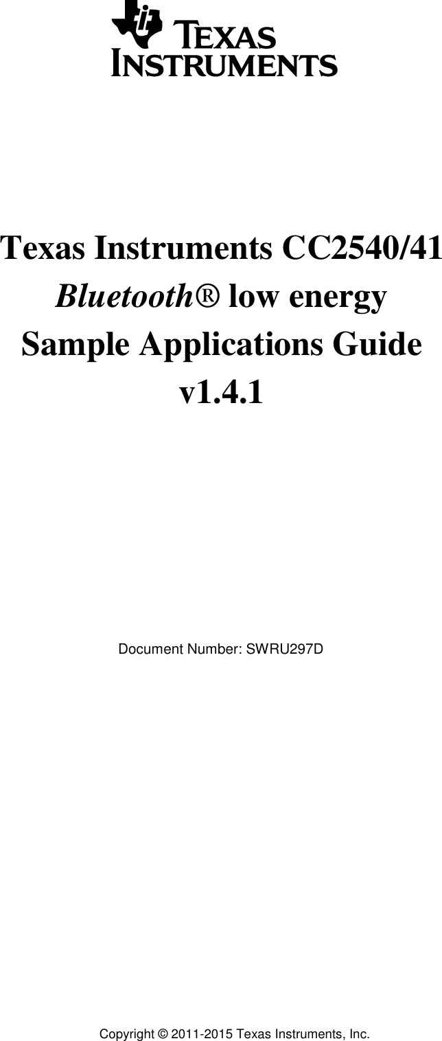 TI BLE Sample Applications Guide