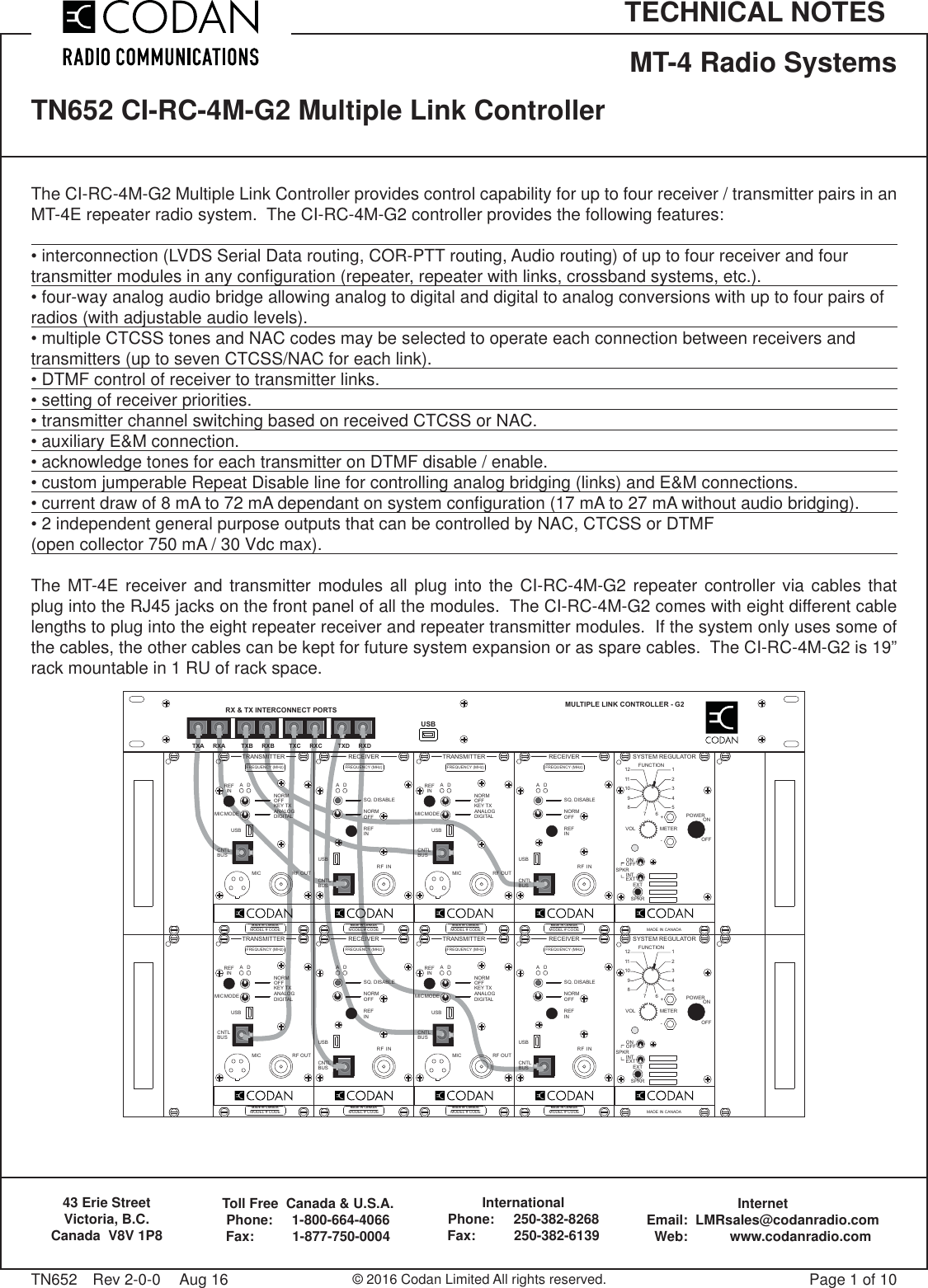 Tn652 2 Ci Rc 4m G2 Controller Multiple Link Controller2