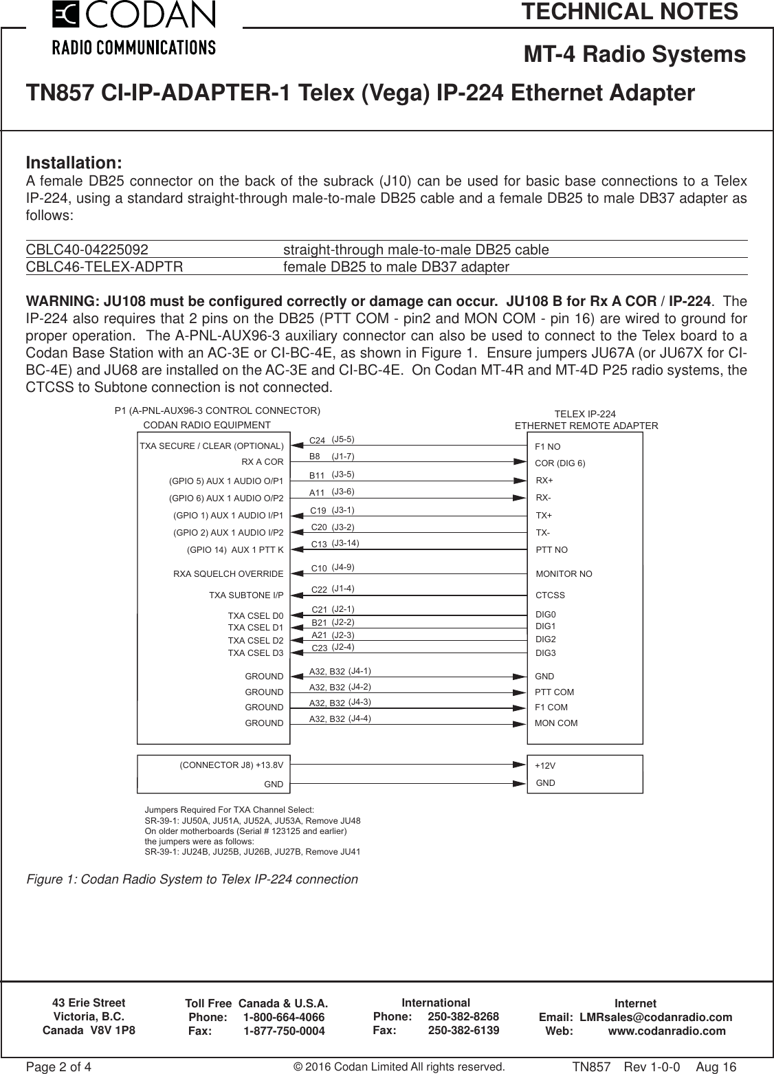 Page 2 of 4 - TN857-1 Telex IP-224 TN857 CI-IP-ADAPTER-1 (Vega) Ethernet Adapter TN857-1-Telex-IP-2242