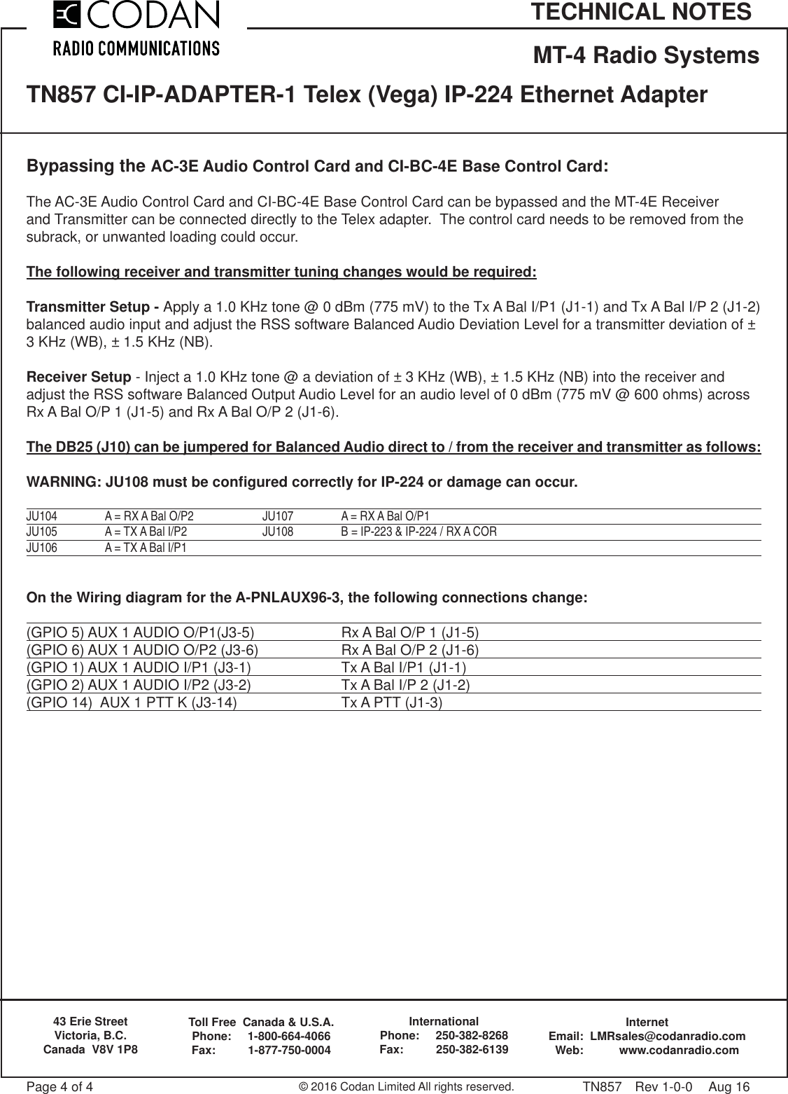 Page 4 of 4 - TN857-1 Telex IP-224 TN857 CI-IP-ADAPTER-1 (Vega) Ethernet Adapter TN857-1-Telex-IP-2242