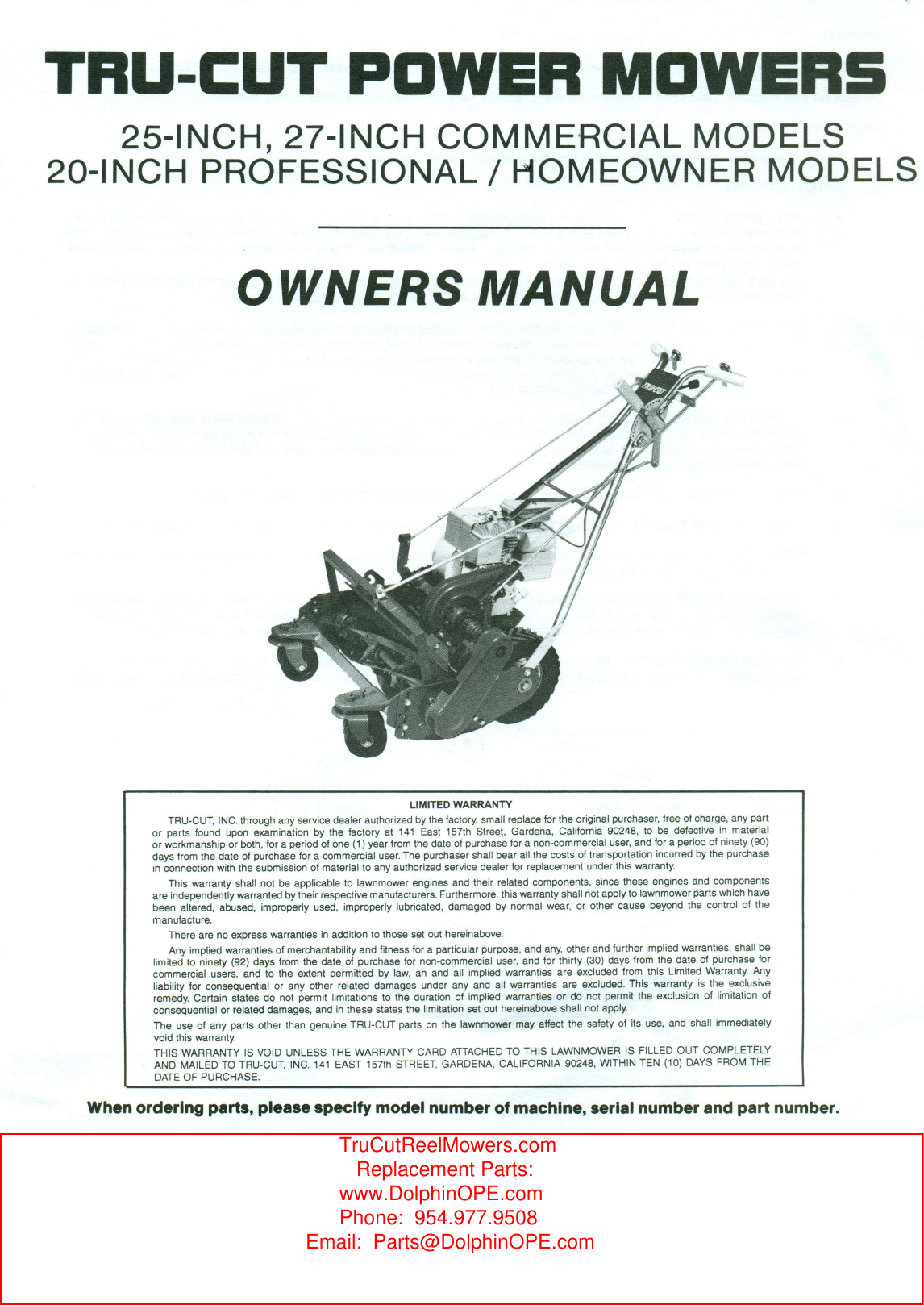 Page 2 of 6 - !! TRU CUT OWNERS MANUAL With Cover 06 2013